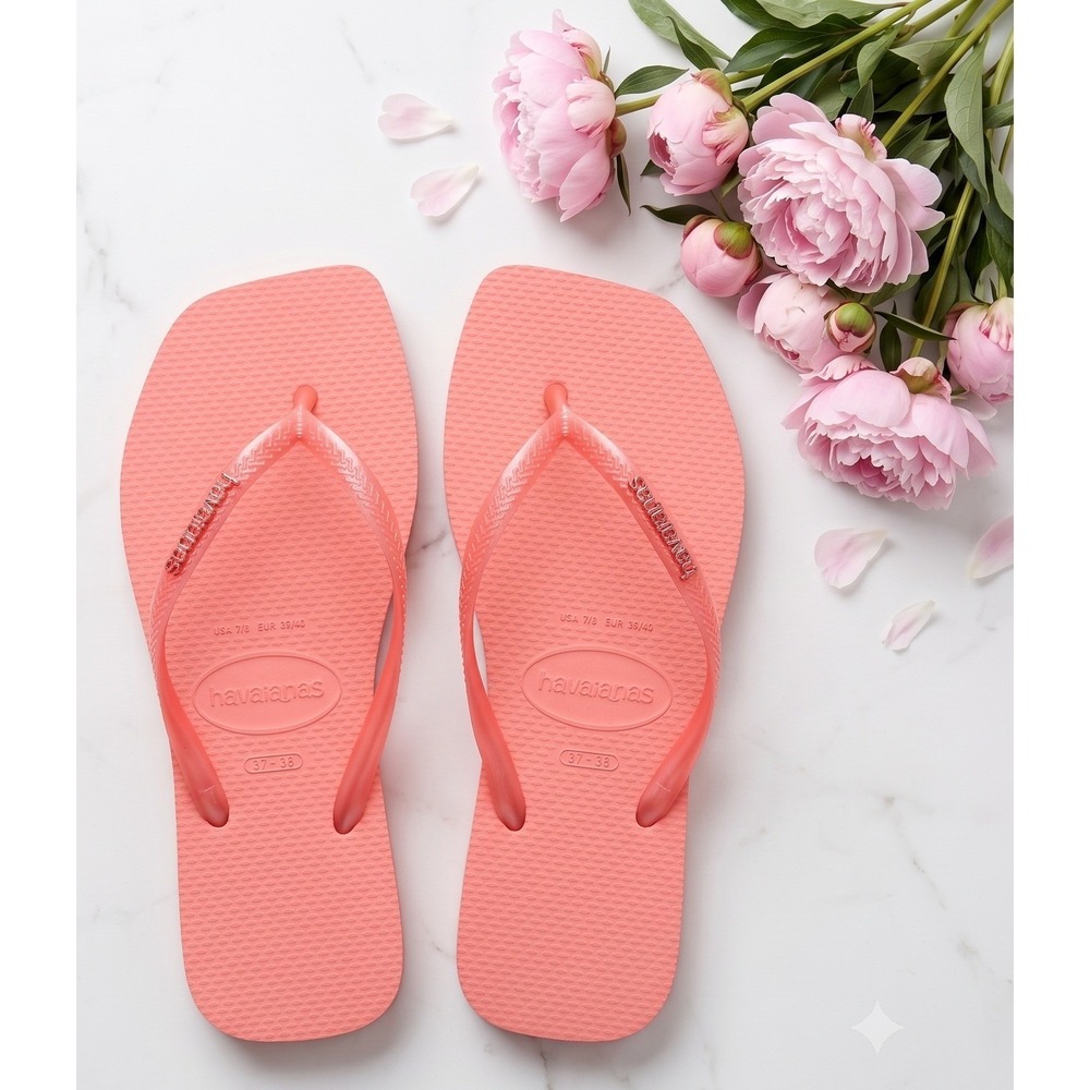 EXCLUSIVE! W's 9/10 | Havaianas Square Logo Metallic flip flops sandals SQRE0035